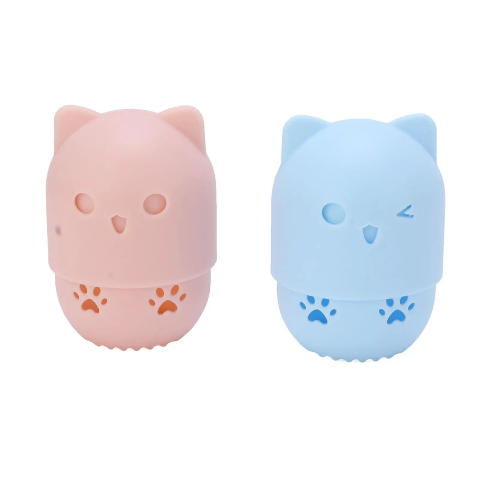 Cute Cat Shape Makeup Sponge Holder - Washable, Reusable, Hollow Travel Case for Beauty Blender