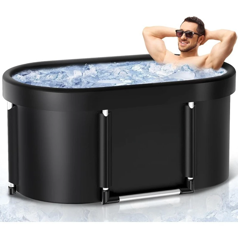 

New Upgrade XL 139-Gallon Oval Ice Bath Tub - 6 Layered Portable Bathtub, Drop-In Bathtubs Foldable with Cover Cold Plunge