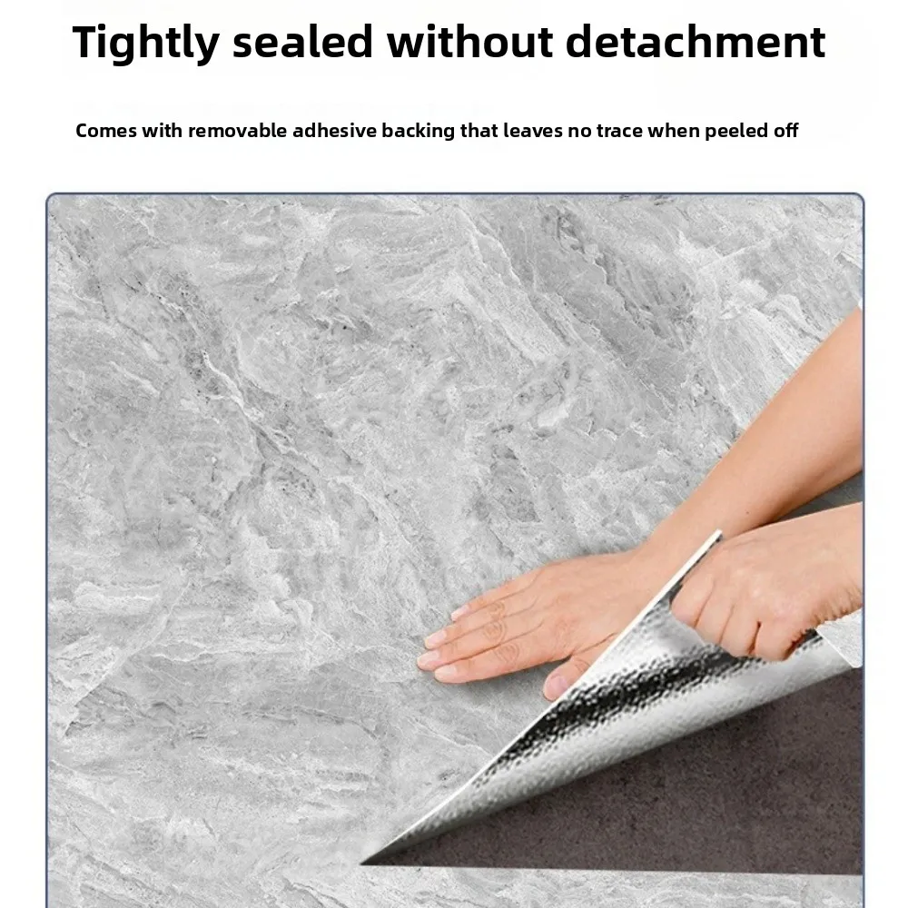 

Imitation Marble Floor Tiles Non-Slip Waterproof Self-Adhesive Wallpaper Wear-Resistant Peel and Stick Decorative Floor Stickers