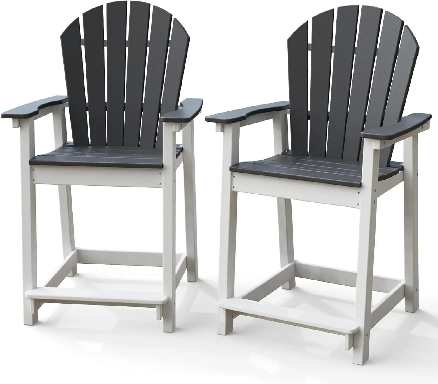 Chairs Set of 2, Outdoor Balcony Chair, Patio Bar Stool Chair with Widened Arms, High Back