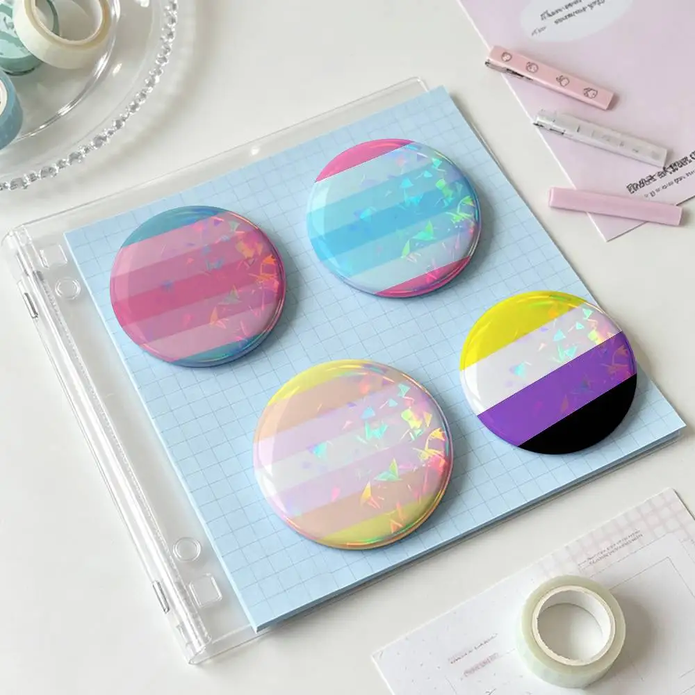LGBT Rainbow Flag Enamel Pins Handmade Round Brooch L Killer Yagami Light Cosplay Badge Backpacks Jewelry Gifts