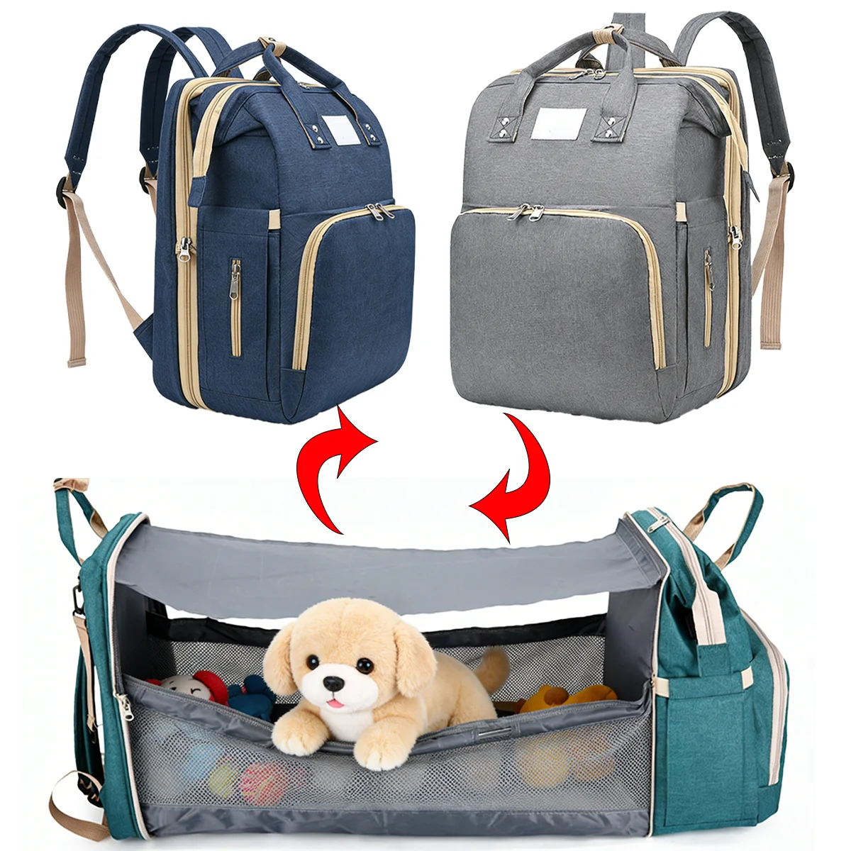 

Рюкзак для мам, портативный трансформируемый дорожный рюкзак, рюкзак-трансформер 2-в-1, подходит для путешествий, прогулок и повседневного использования.