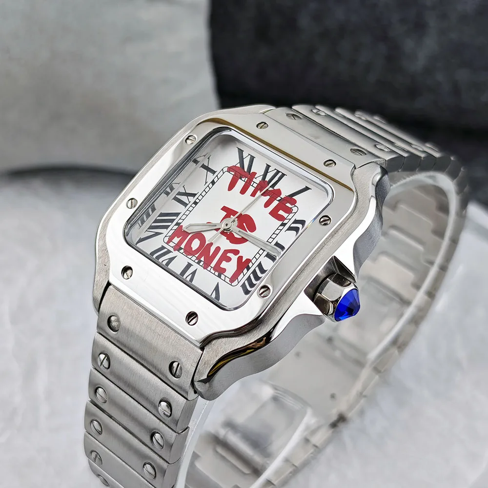 New NH05 Square Watch Time is Money Watch Ladies' Watch Customized Logo Watch Stainless Steel Watch NH05 Movement Watch view 5