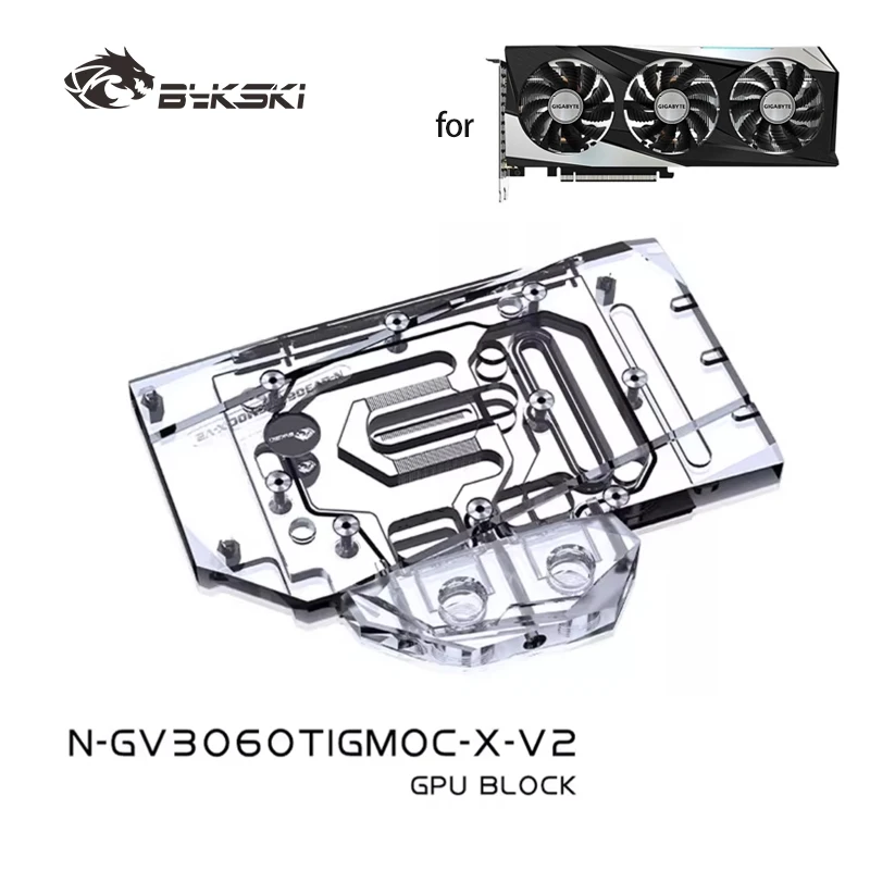 Bykski 3060 GPU Water Cooling Block for GIGABYTE RTX 3060TI / 3050 GAMING OC Thickened Copper Plate /N-GV3060TIGMOC-X-V2
