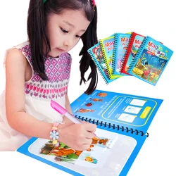 Magical Water Drawing Book Toys Variety of Themes Reusable Coloring Magic Water Drawing Book Early Education Toys for Children