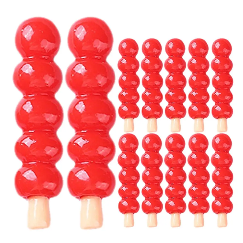 

20 Pcs Resin Haws Skewers Red House Snacks Mini Fake Snacks Decor Long Lasting Smooth Model Mini Scene Prop