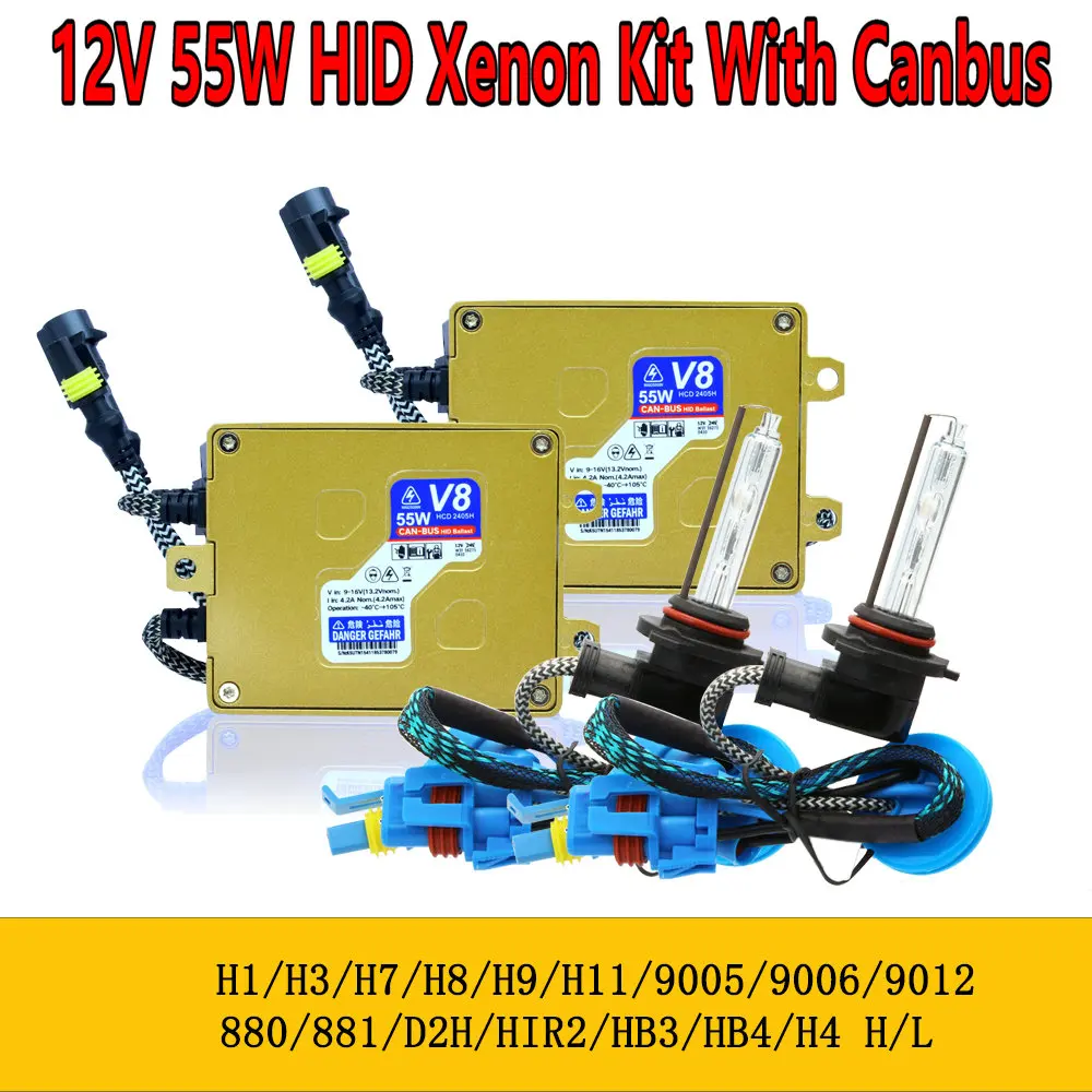 

AC 12V 55W Ultra Canbus Fast bright Car HID headlight kit Xenon Ballast D2H D2S 9012 H1 H7 H11 9005 9012 HIR2 H4 Bi-Xenon