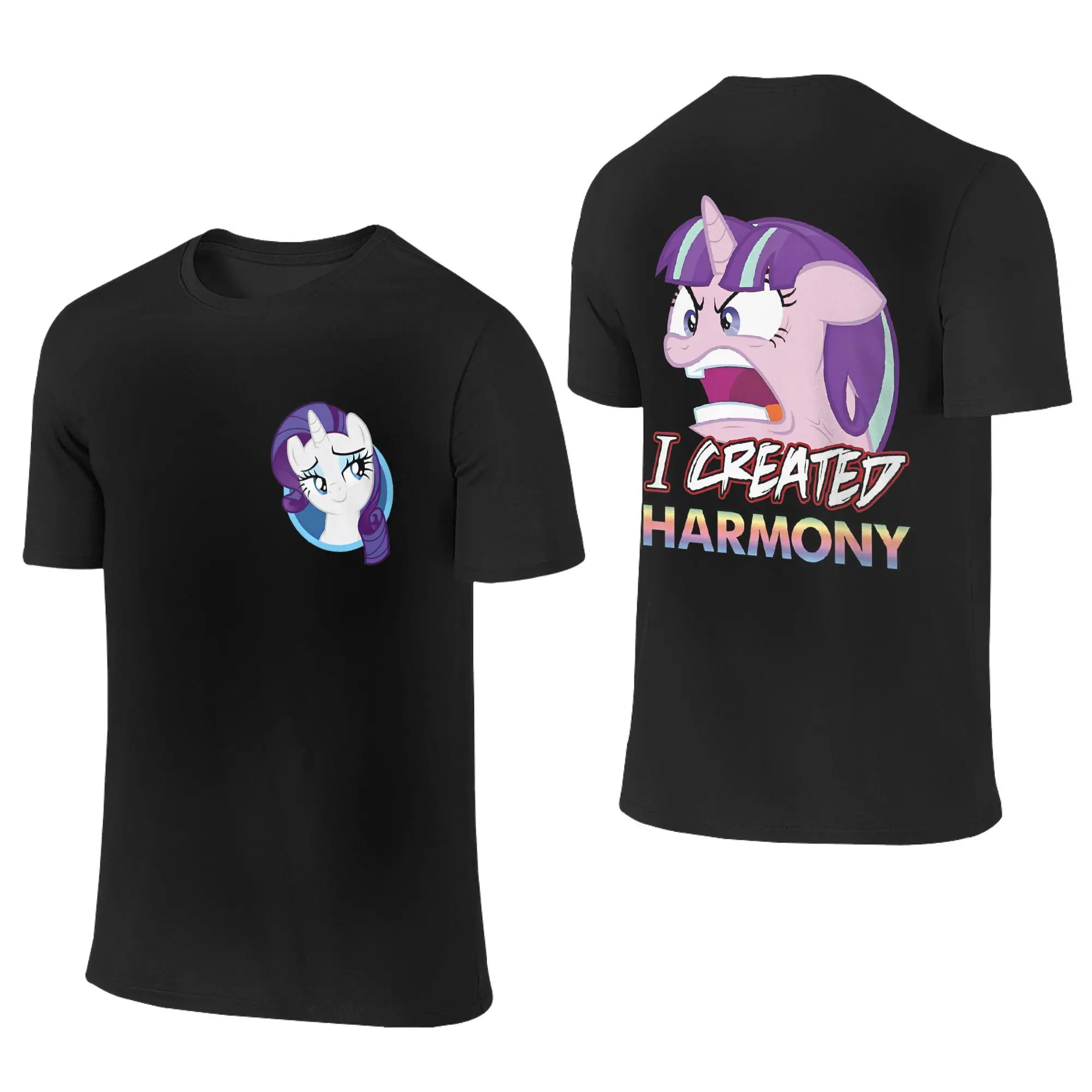 Men Starlight Glimmer I Created Harmony T Shirt Ponies friendship is magic Cotton Clothing Crew Neck Tee Shirt Gift Idea T-Shirt