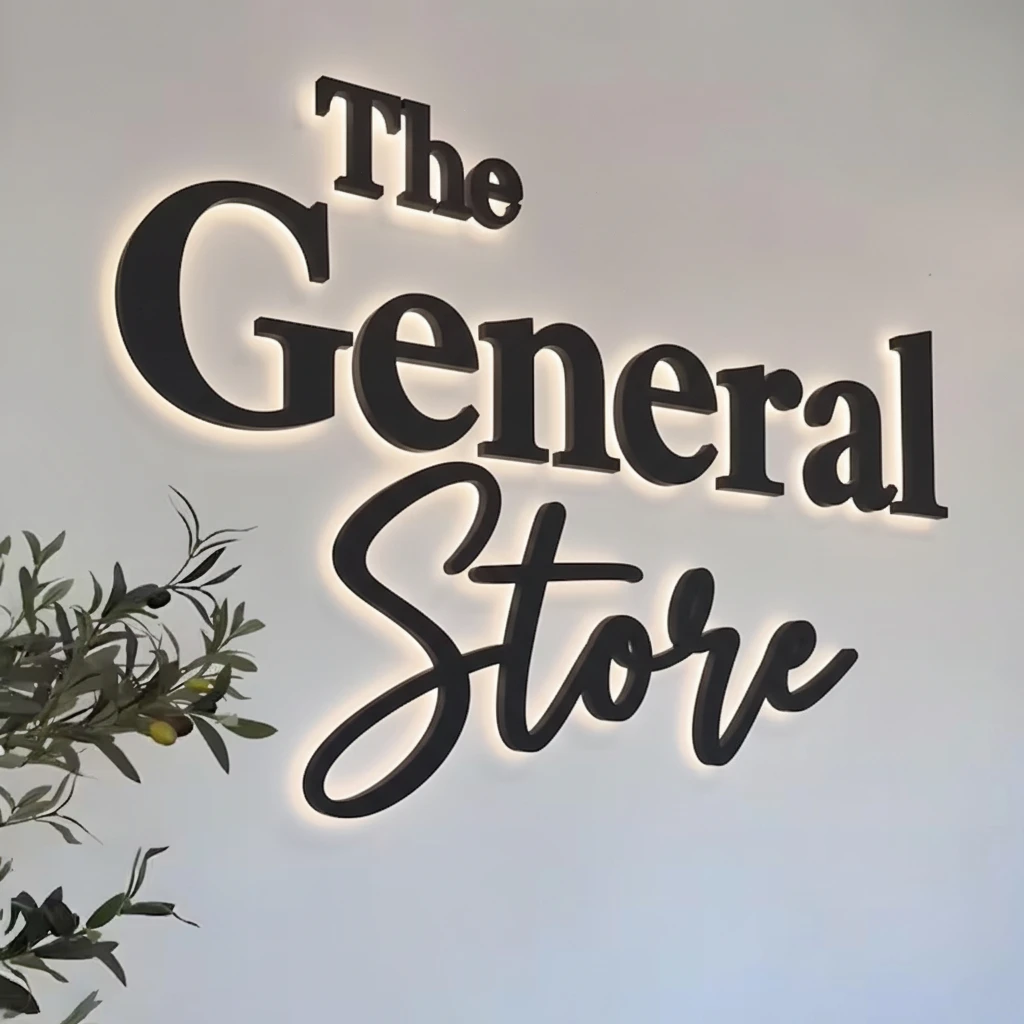 Custom Logo 3D Mirror Acrylic Sign - Illuminated Modern Chic Laser Cut Wall Mounted for Coffee Shop Reception New Business Gift