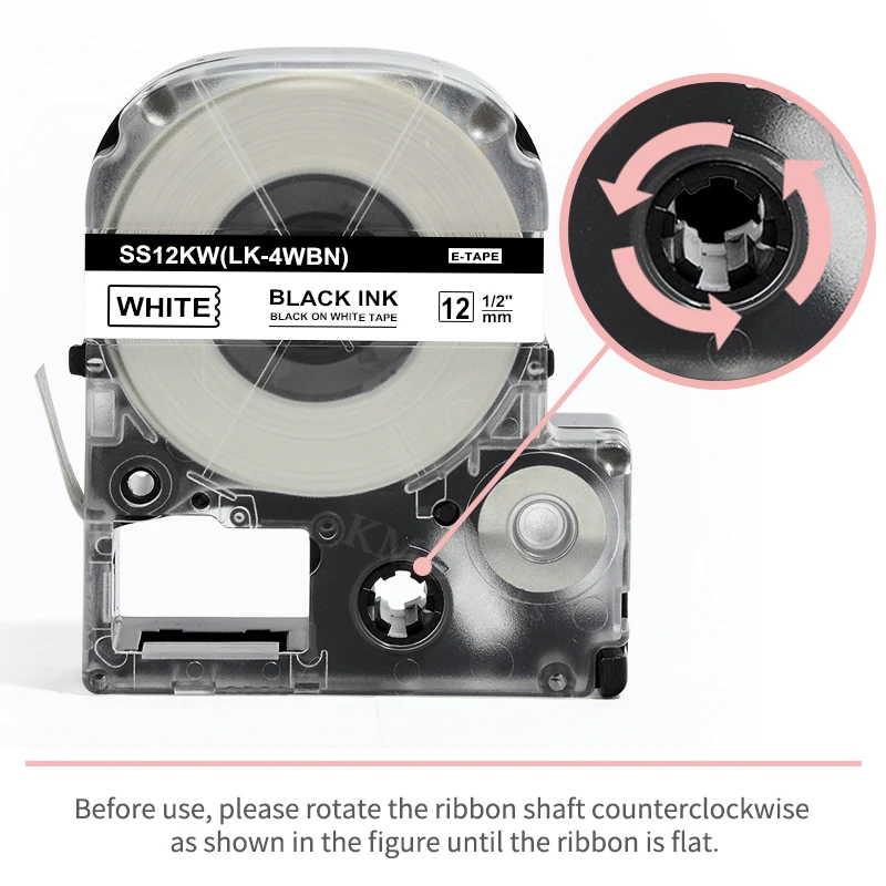 KMCYinks 12mm*8m Label Tapes SS12KW LK-4WBN SC12RW LK-4RBP Compatible for EPSON LW-300 LW-400 LW-600P LW-700 Printer Label Maker