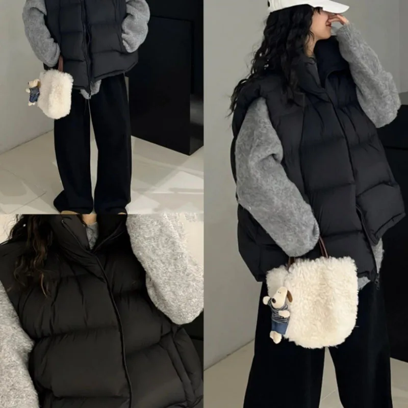 2025 New Stand Collar Thickened High Quality Down Women's Waistcoat Winter Casual Solid Color Warm 90 White Duck Down Vest H632