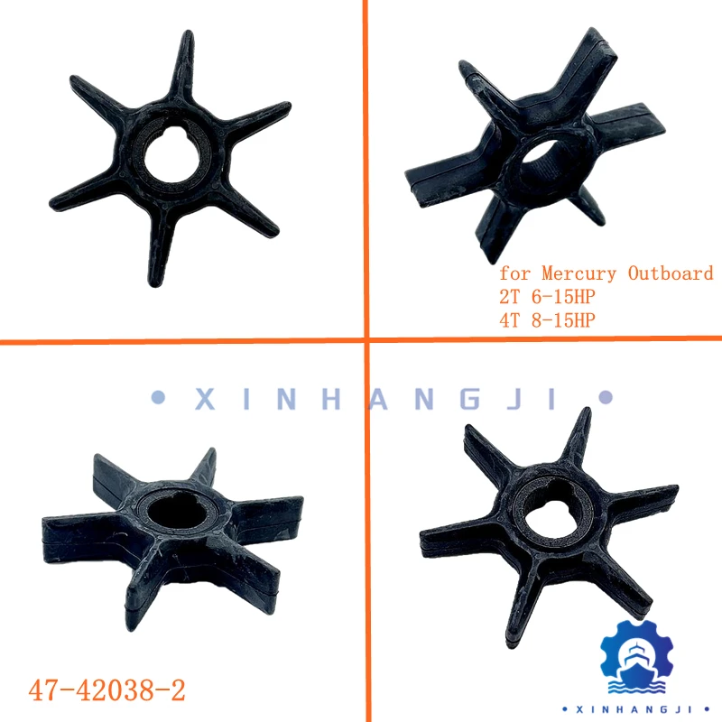 47-42038-2 Water Pump Impeller for Mercury Outboard 2-stroke 6/8/9.9/10/15HP 4-stroke 8-15HP，47-42038 47-42038Q02 18-3062