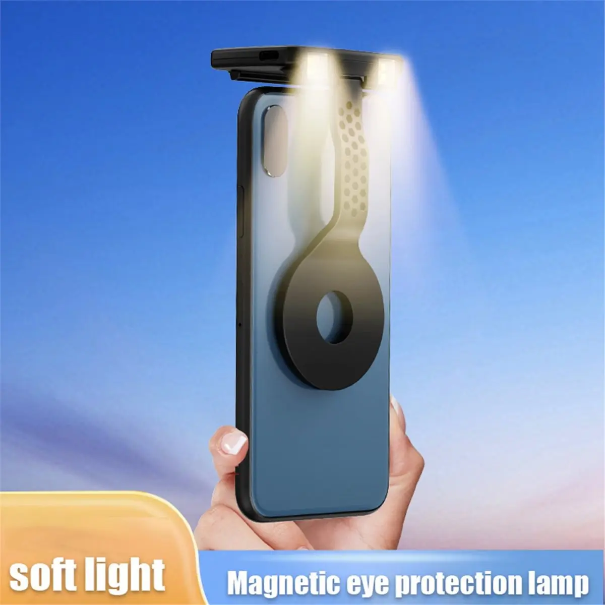 Portable Magnetic Mobile Phone Night Reading Eye Protection Lamp Foldable Phone Flash Light