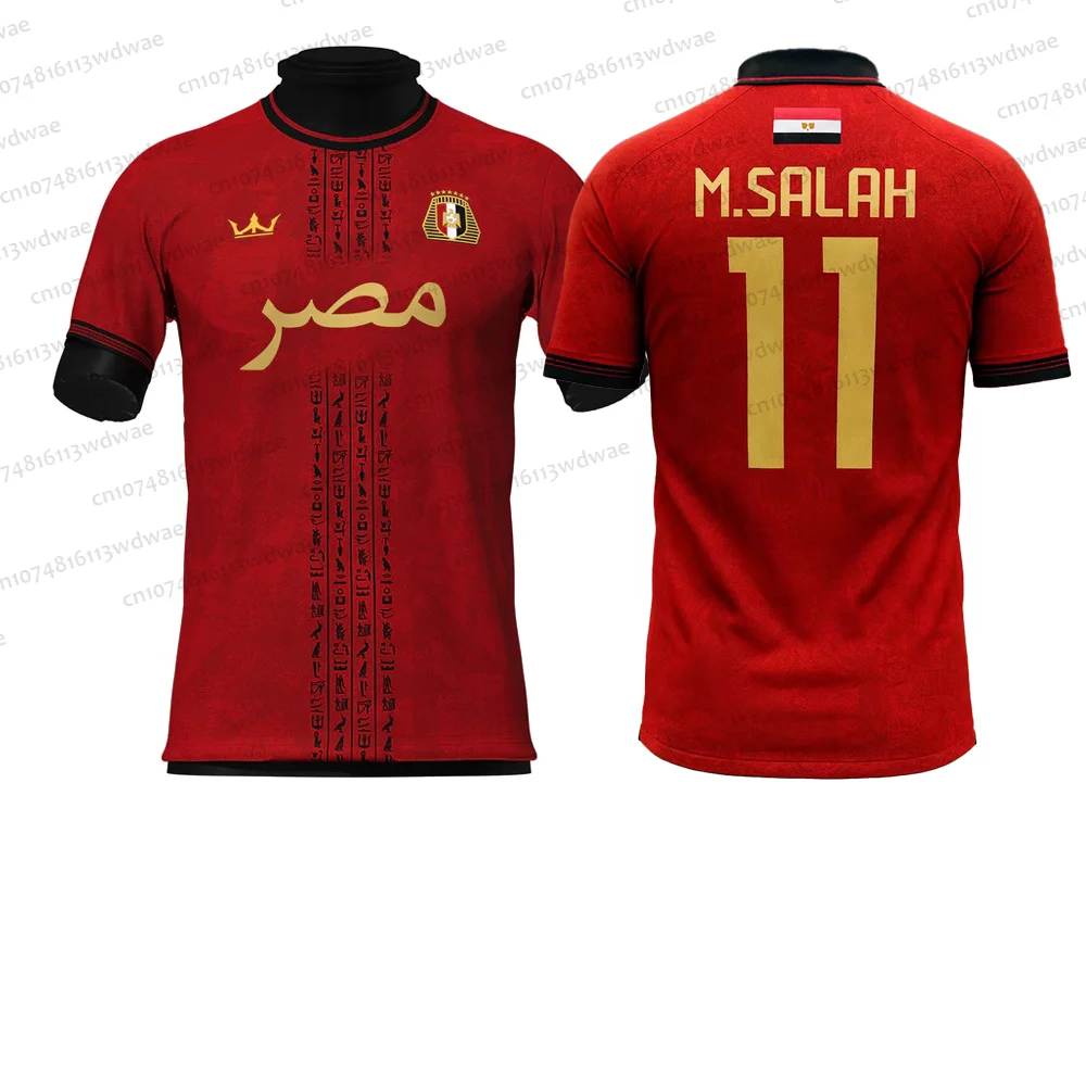 25-26 جديد مصر كرة القدم الرجال كرة القدم جيرسي مصر التجفيف السريع محمد صلاح 11 جيرسي كيت الرجال مصر كرة القدم طفل جيرسي أطقم