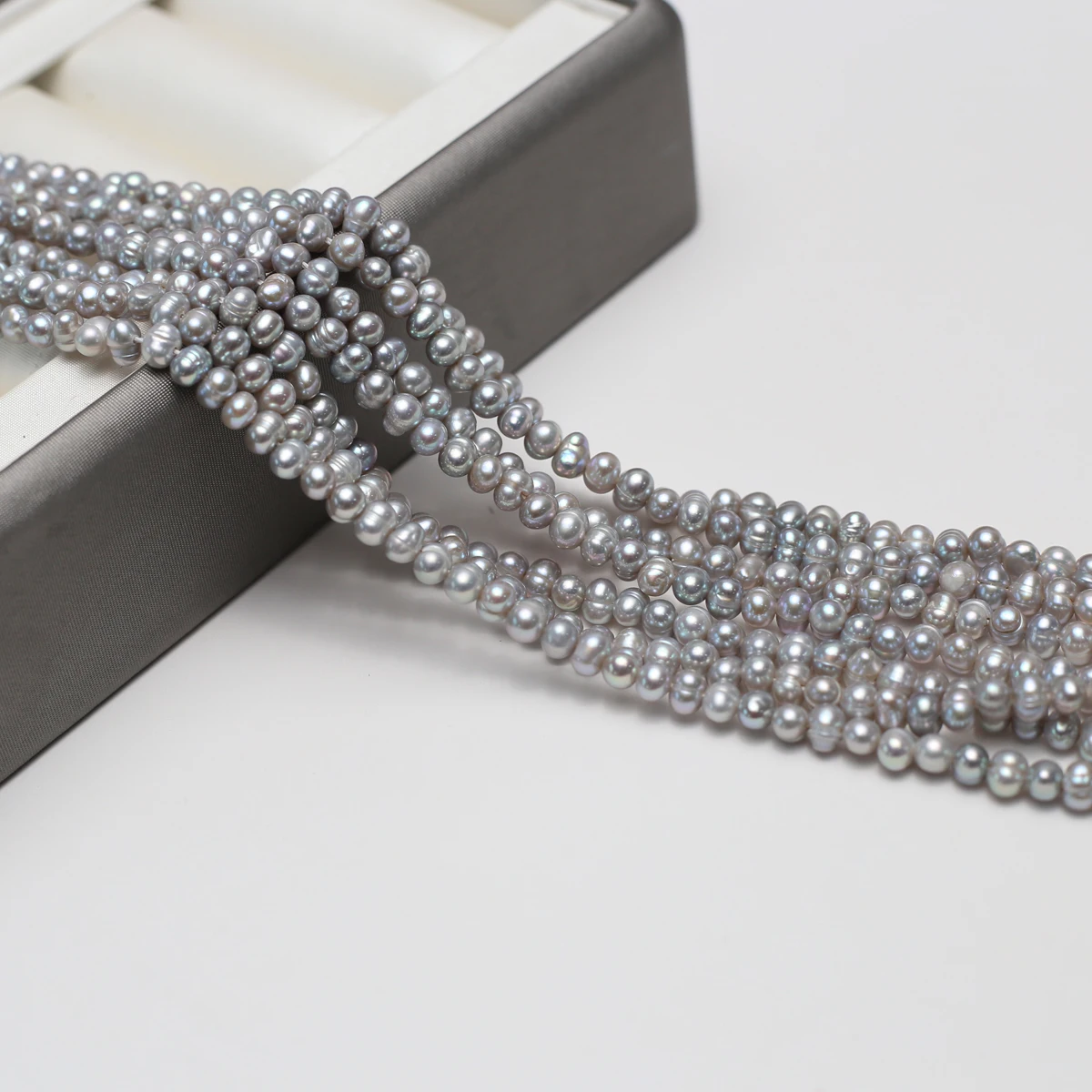 

Natural Freshwater Pearl 3-4mm AAAA Gray Oval Beads Sparkle Jewelry Make DIY Necklace Bracelet Accessories Wedding Gift Women