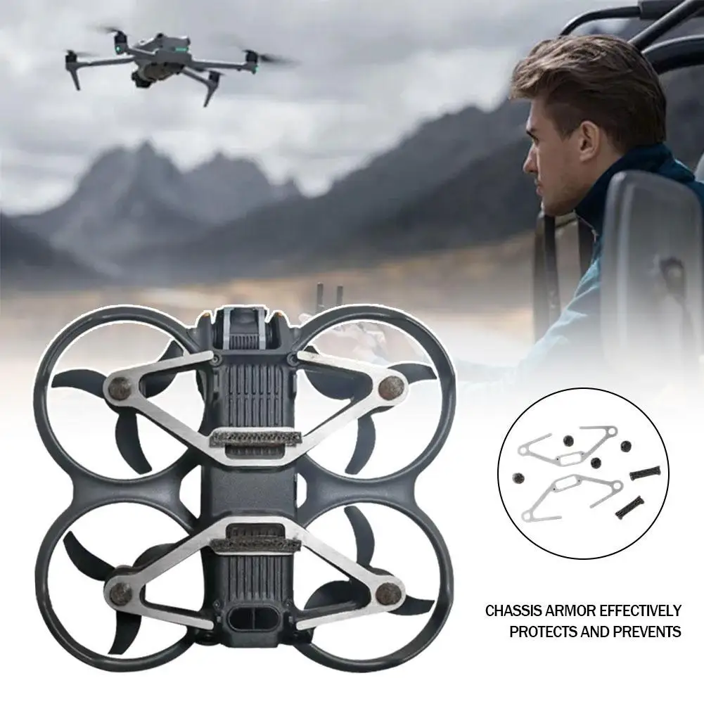 สำหรับ DJI AVATA2บัฟเฟอร์ CT4เกราะตัวถังโลหะผสมไทเทเนียมแตกจากแรงกระแทกป้องกันและล้มมอเตอร์ I5U8แขนได้อย่างมีประสิทธิภาพ