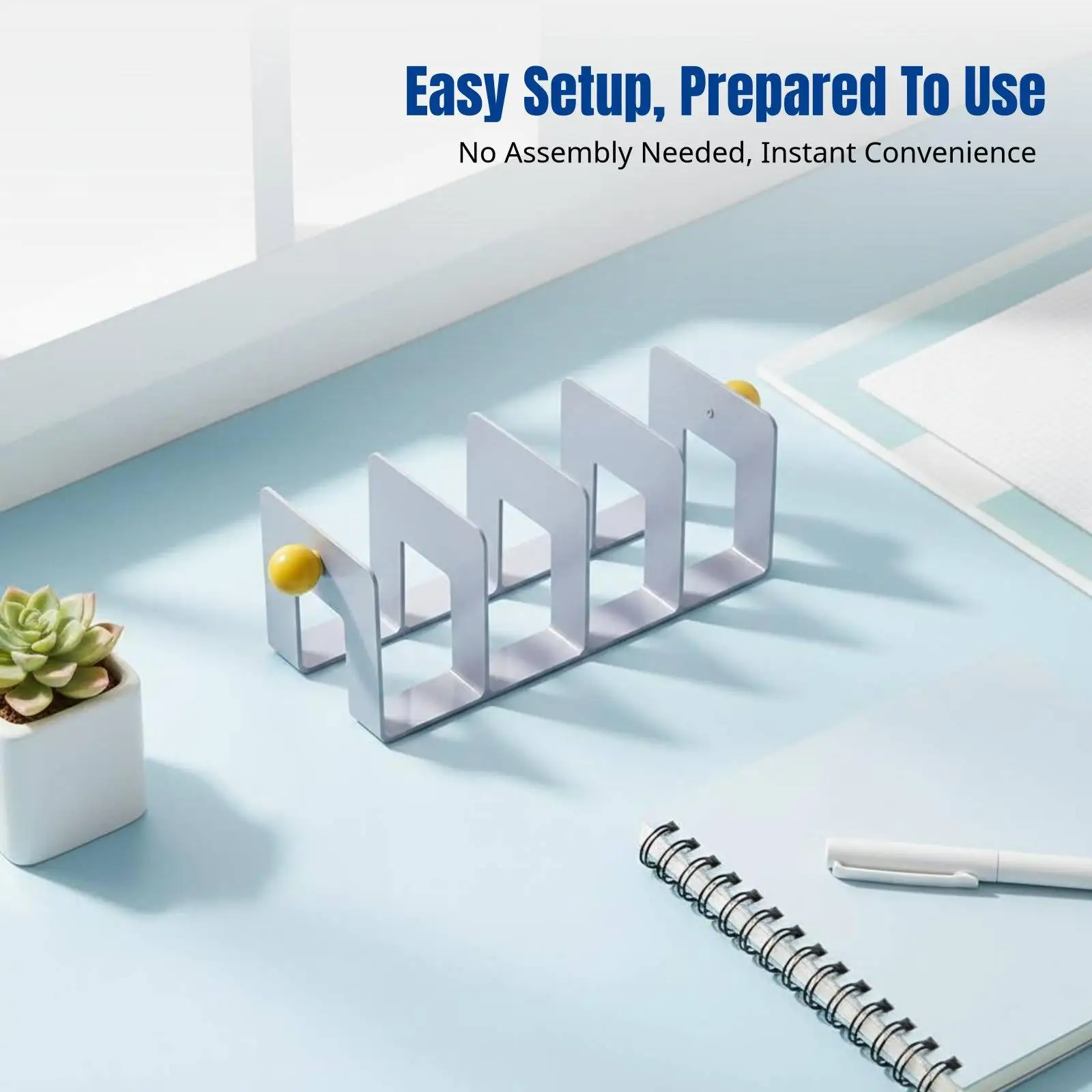 Acrylic Bookend, Stylish Desktop Document Organizer, No Assembly Needed