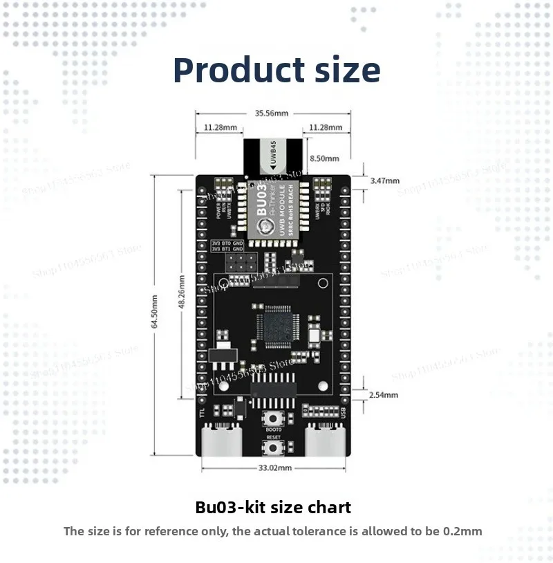 

"UWB Indoor Positioning Module BU03 – 10cm High-Precision TWR Bidirectional Ranging Development Board"