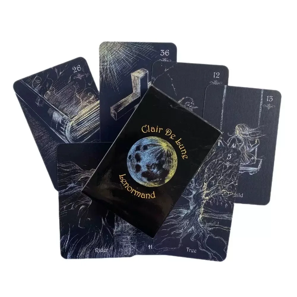 Clair De Lune Lenormand Oracle Cards Elegant Paper Deck For Divination And Gameplay Christmas Holiday Gifts For Party Game