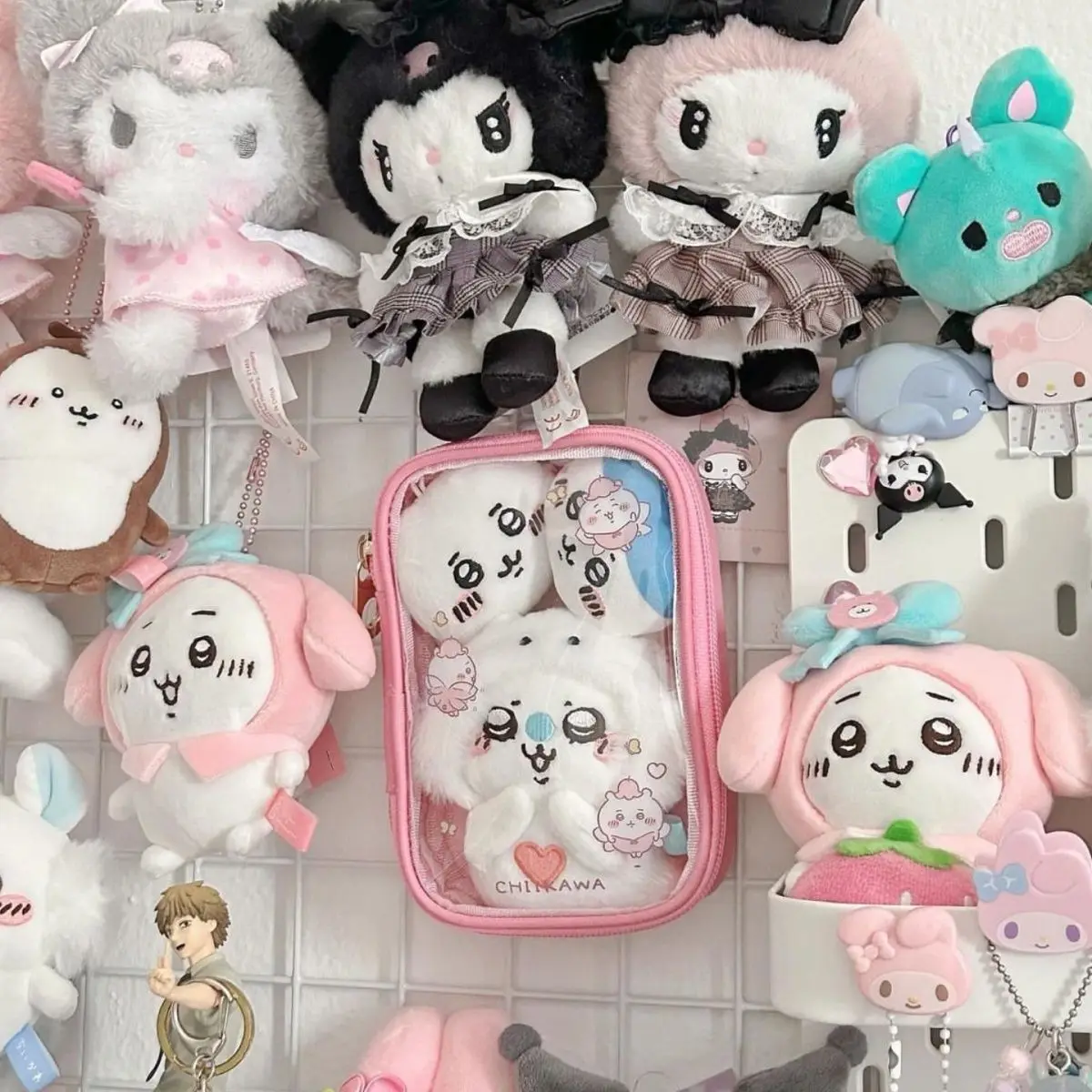 Chiikawas Kawaii Anime Bolsa De Lona, Bolsa Dos Desenhos Animados, Coração Da Menina Bonito, Carteira Zero, Mini Sacos, Suportes, Presentes para Estudantes, Usagi