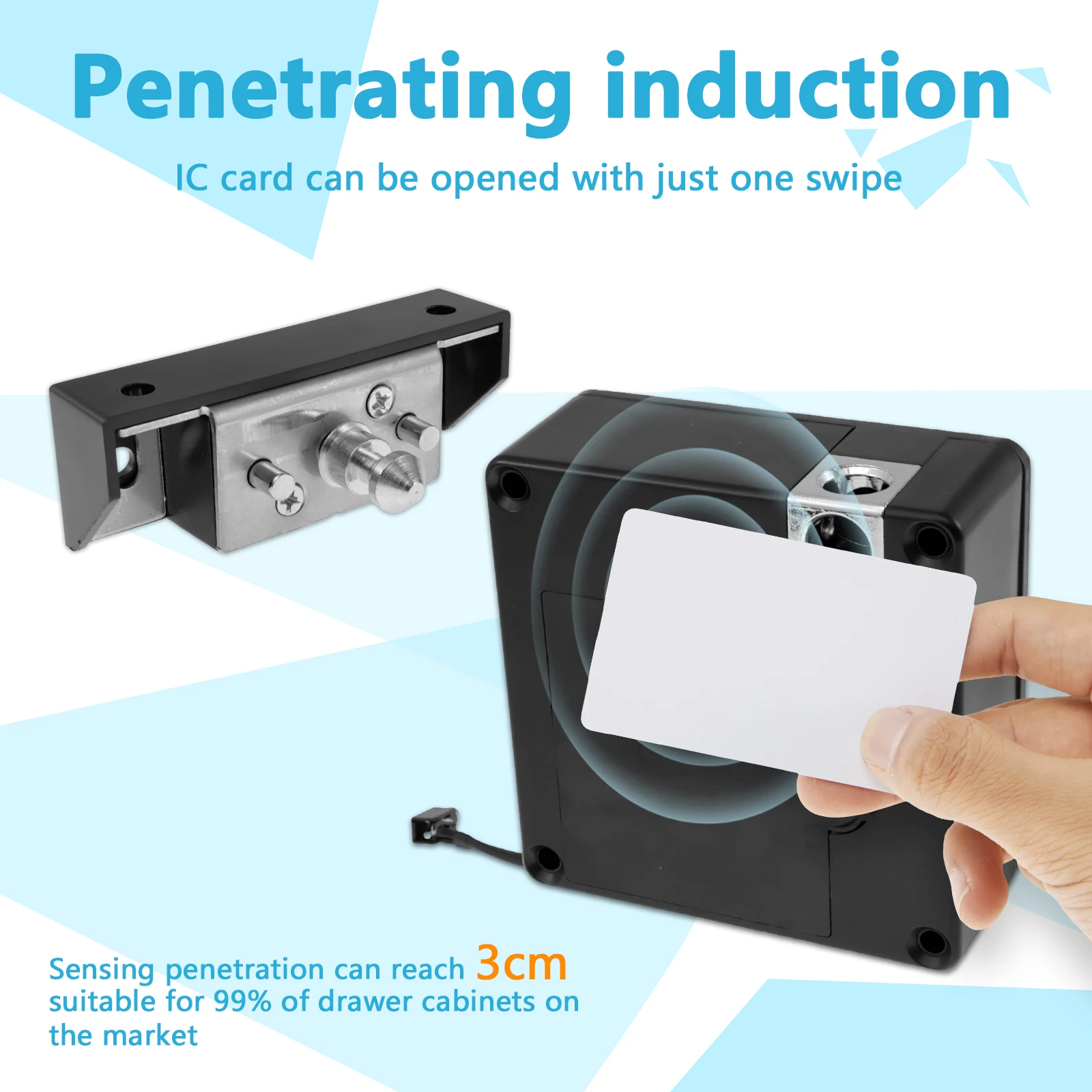 

RFID-скрытый замок для шкафа, интеллектуальный электронный замок без ключа с двумя картами, программируемый замок для ящиков для файлов с безопасностью Rfid для дома