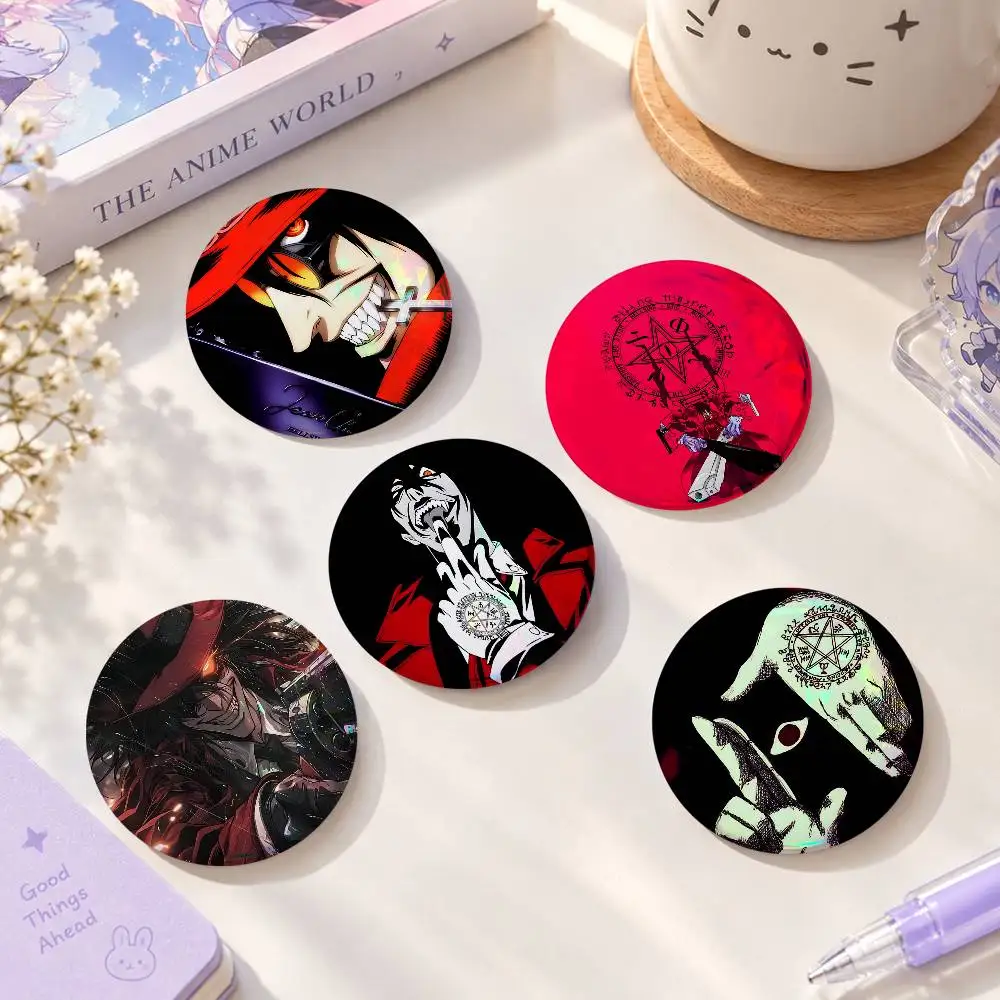 Anim-e H-Hells-ing Cute Cool Round Pin Badge Set For Anime Game Music Cartoon Fans Backpack Denim Jacket Hat Decoration