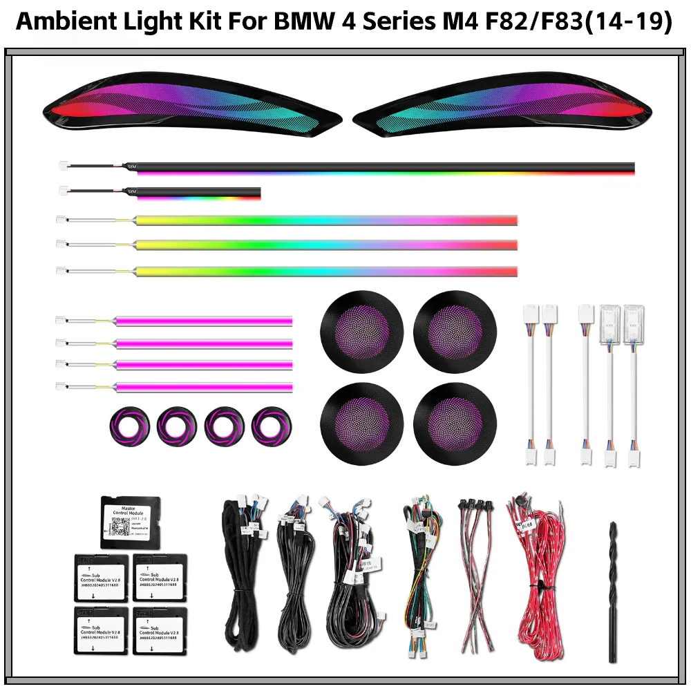 

APP Control 256 Color Symphony Ambient Light for BMW M4 (F82 F83) & 4 Series (F32 F33), RGB LED Interior Lighting System