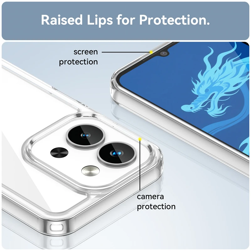 โปร่งใสสําหรับ Xiaomi Redmi 15C กรณี Anti-KNOCK ซิลิโคนที่มีสีสัน Redmi 15C สําหรับ Redmi 15C กันกระแทกโทรศัพท์กรณี