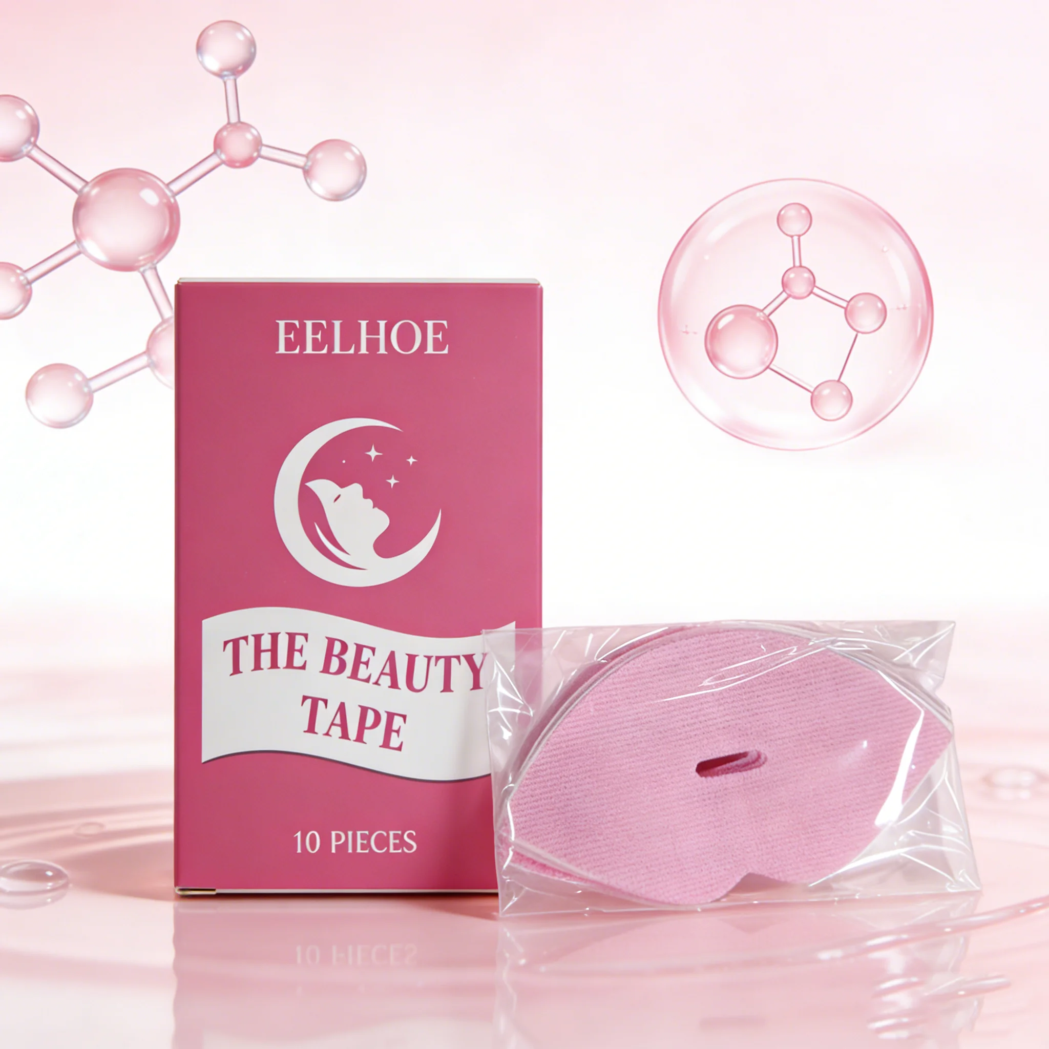 립 마스크 패치 핑크 10개, 보습 립 케어, 매끄러운 입술을 위한 나이트 트리트먼트