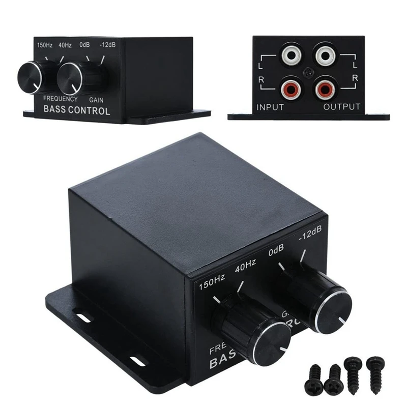 Car Audio Regulator Amplifiers Bass Subwoofer Stereo Equalizer Controller 4 RCA