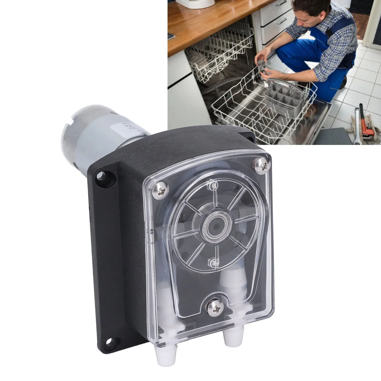 

DC12V Peristaltic Pump 1500ml Per Minute Silicone Tube High Flow Liquid Dosing Pump