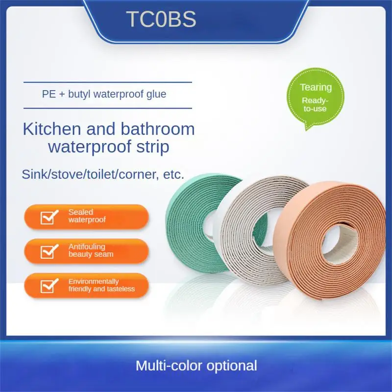 PE Butyl Waterproof Mildew-proof Tape Kitchen And Bathroom Sealing Strip Stove Toilet Skirting Line Sticker Beauty Seam Sticker