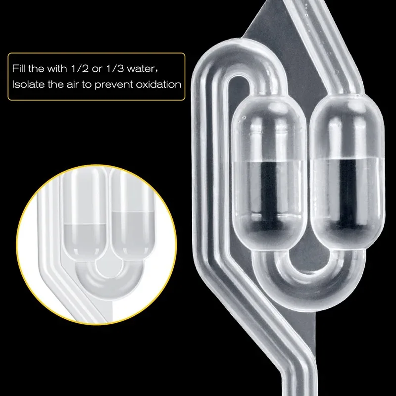 S-Shape Airlocks ,Homebrew Bubble Airlock Carboys Stopper & Fermenter Seal Valve with Food Grade Grommets Wine Making view 2