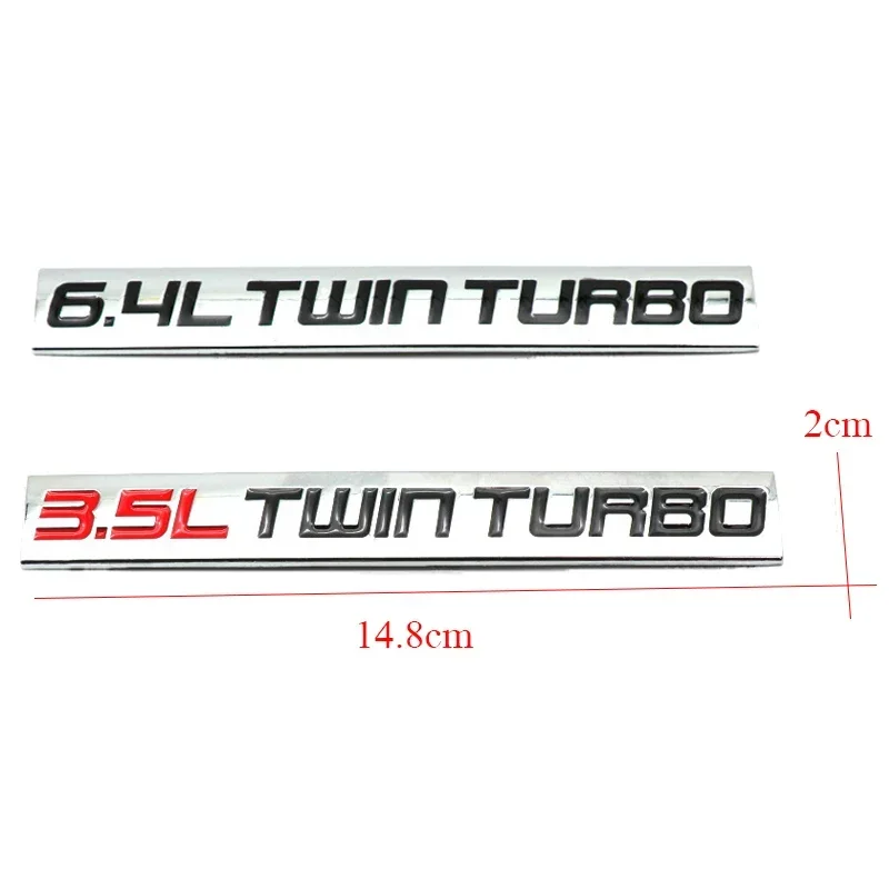 3.5L 6.4L TWIN TURBO ROTARY Car Body Metal Emblem Tail Box Badge Sticker for Lincoln Navigator Mkx Mkz Focus Mondeo Ranger