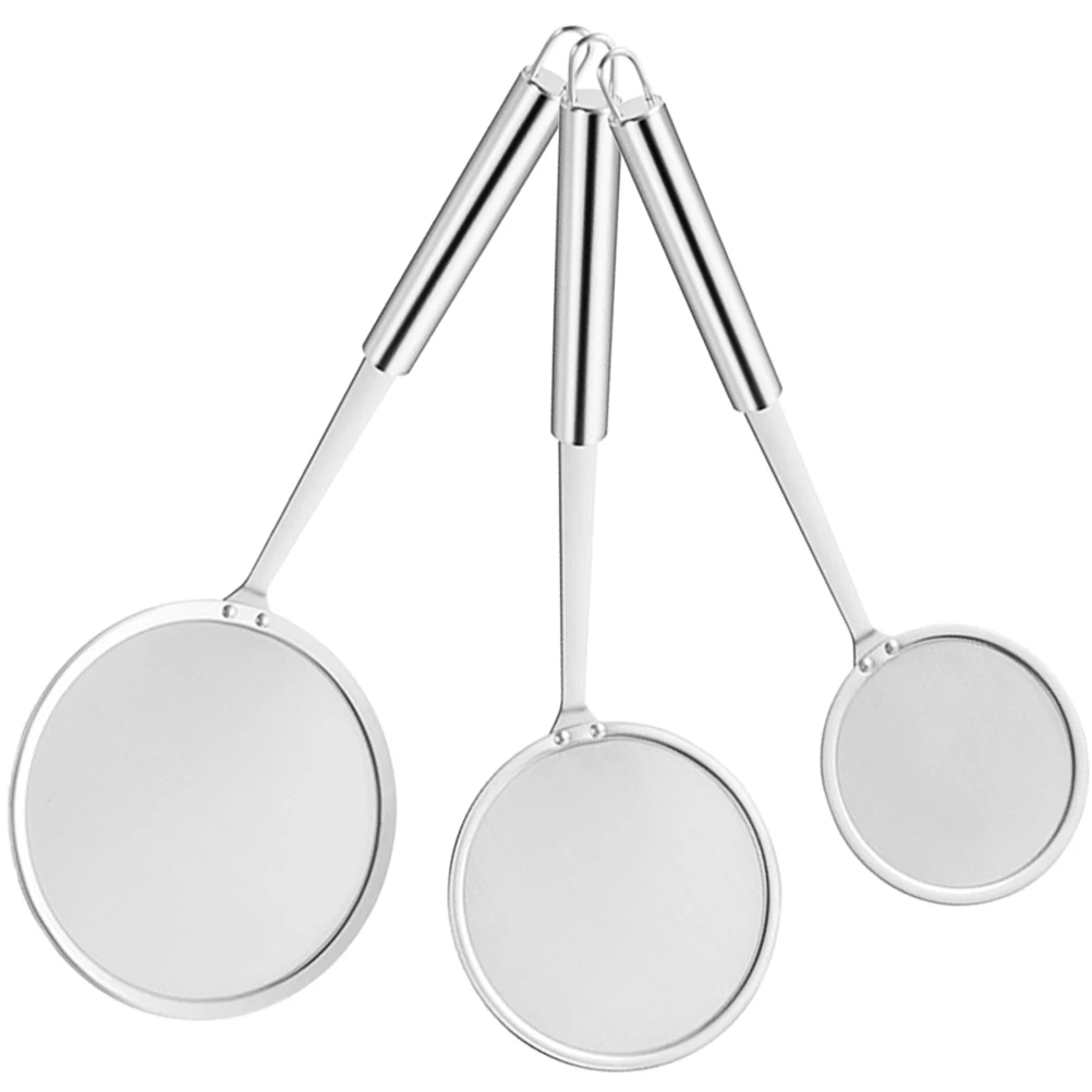 

3pcs Stainless Oil Skimmer Soup Strainer Spoon Strainer Spoon Set 10cm 12cm 14cm Easy Clean Kitchen Bar Tools