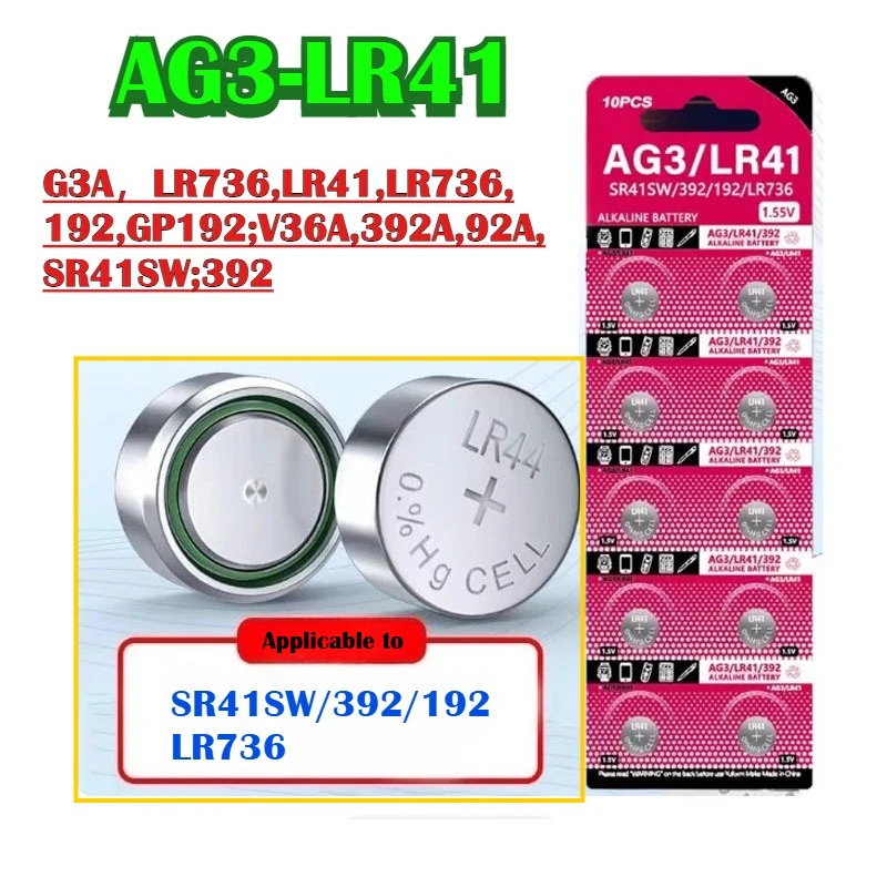 

5-100Pcs High Capacity LR41 Alkaline Batteries AG3 L736 392 384 192 Premium 1.5V Button Coin Cell Batteries for Medical Devices