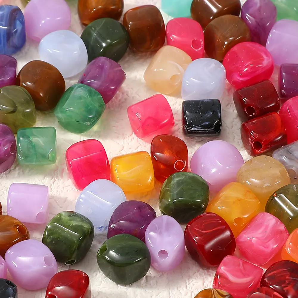 50 Stück Acrylperlen in verschiedenen Farben, 11×8 mm, unregelmäßige glänzende lose Abstandsperlen für die Schmuckherstellung, DIY-Armband- und Halskettenzubehör – Detail 9