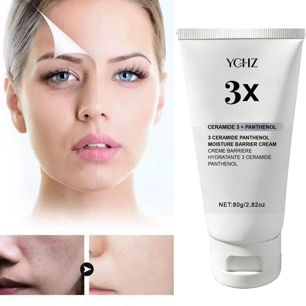 3X Ceramide Panthenol Moisturizing Barrier Cream, Suitable for All Skin Types, Daily Facial Moisturizer, Soothing, Non-Comedogenic, Contains Centella Asiatica, Korean Skincare, 80g