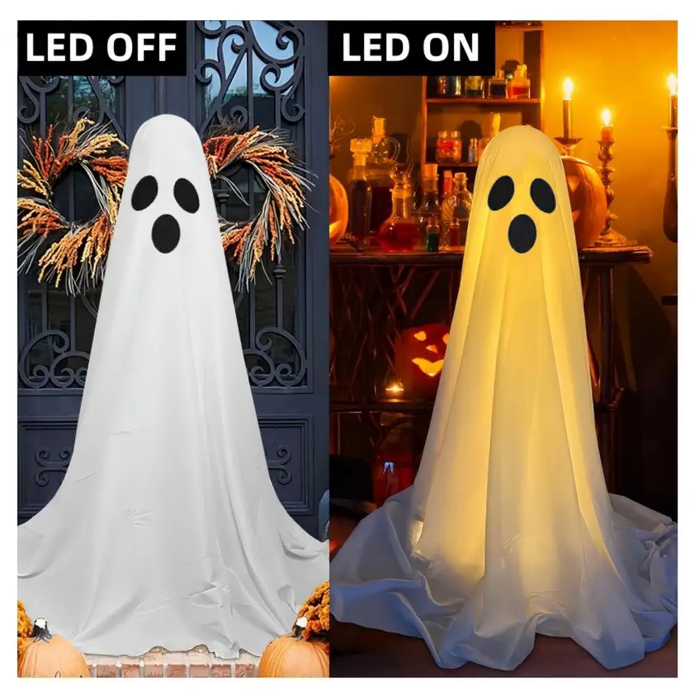 Ghost Assembly Kit Spooky Halloween Ghost Decorations for Front Porch Yard Set of 2 Outdoor Ornaments with Battery Operated