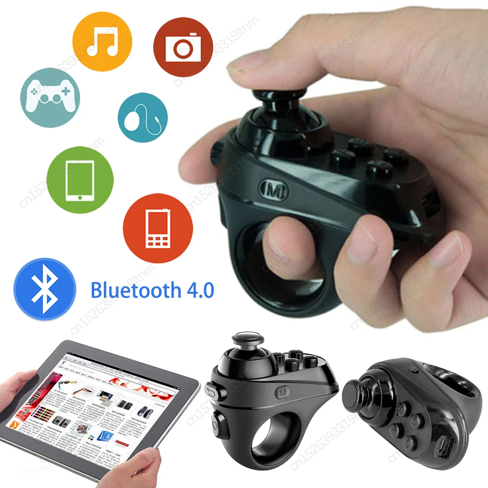 R1 Mini Ring Bluetooth 4.0 Wireless VR Remote Game Controller Rechargeable Joystick Gamepad for IOS Android Phone VR 3D Glasses