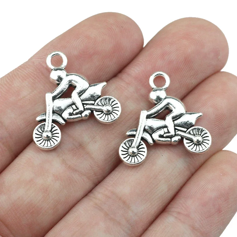 

5Pieces/lot 21*23mm Antique Silver Pated Motorcycle Charms DIY Supplies Jewelry Accessories Wholesale