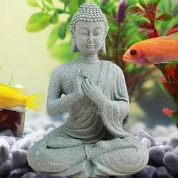 1 PCS Sitting Buddha Stone Buddhist Zen Effect Outdoor Indoor Resin Statue Fish Tank Decoration Sitting Buddha Garden Decoration