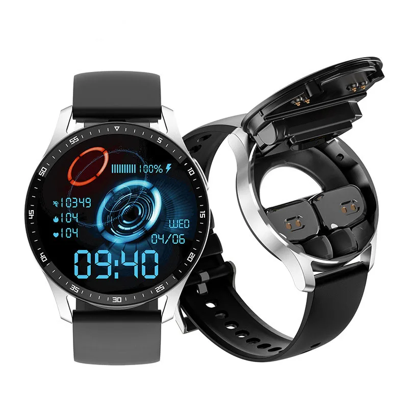 Smart Watch TWS 2-in-1 Huaqiang North Top of the line Black Technology Can Receive and Make Phone Sports Bracelet