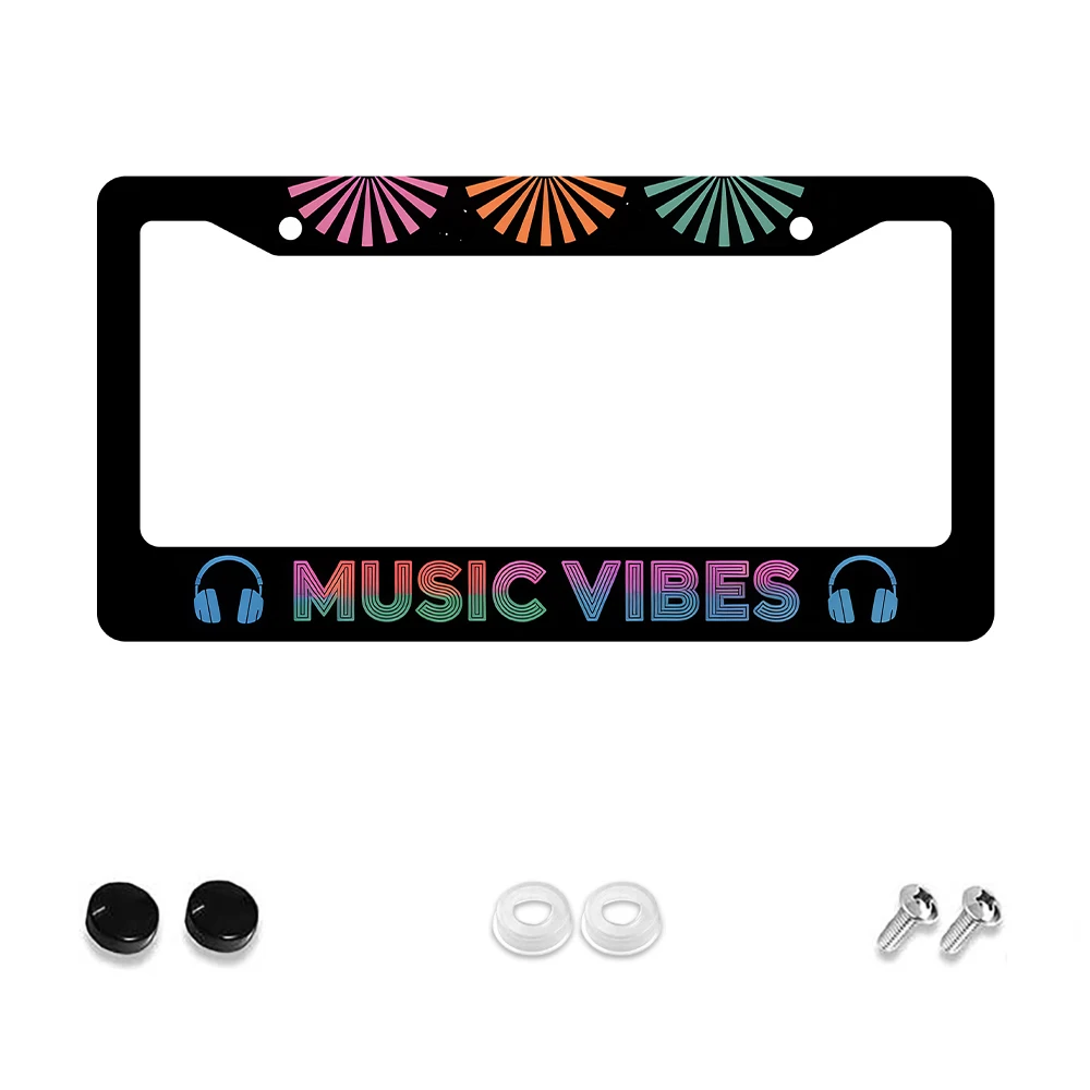 

1 шт., красочная музыкальная вибрация, рамка номерного знака с 2 отверстиями, алюминиевый материал, 6x12 дюймов, с комплектом винтов, новинка в стиле ретро