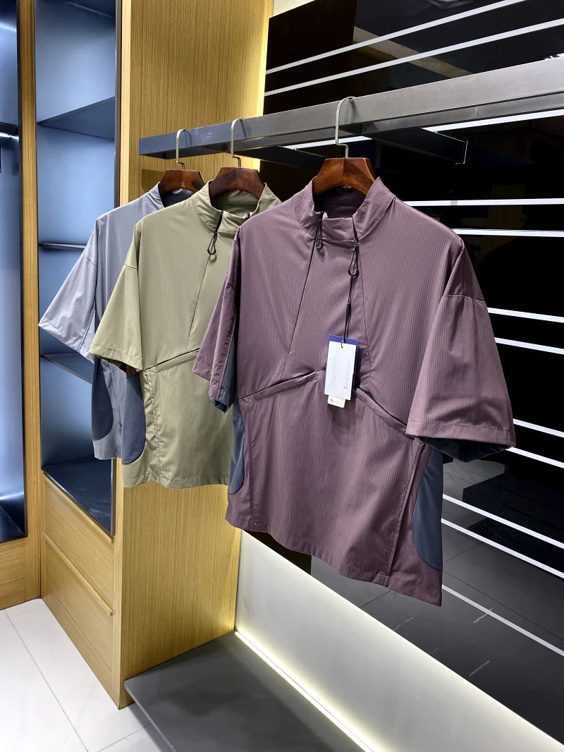 

Outdoor Wangzhaa Summer New Function Hiking Sports Breathable Lightweight ort Sve Trendy ex Couple T-irt