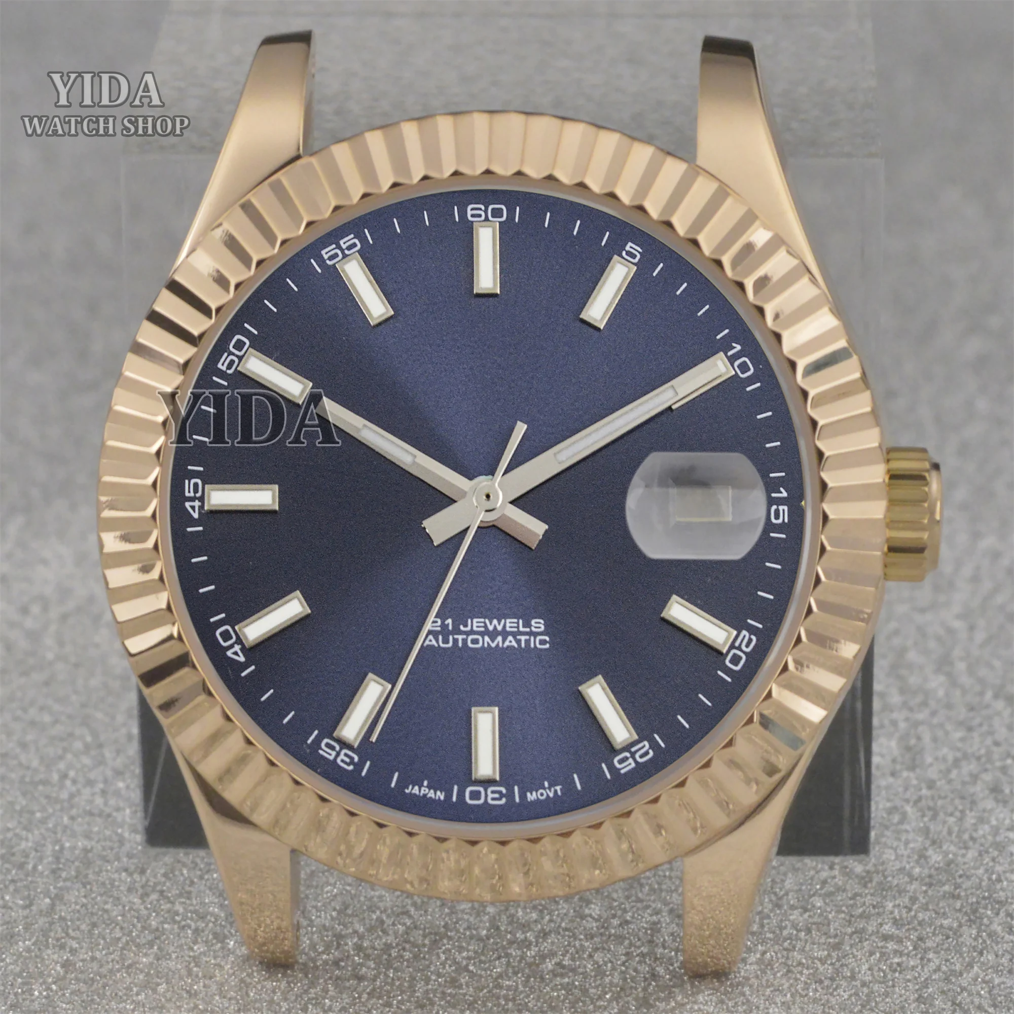

Rose Gold 41MM Watch Case 31MM Dial Hands Parts Sapphire Glass 10ATM Waterproof for Datejust NH35 NH36 Movement Repair Tools MOD