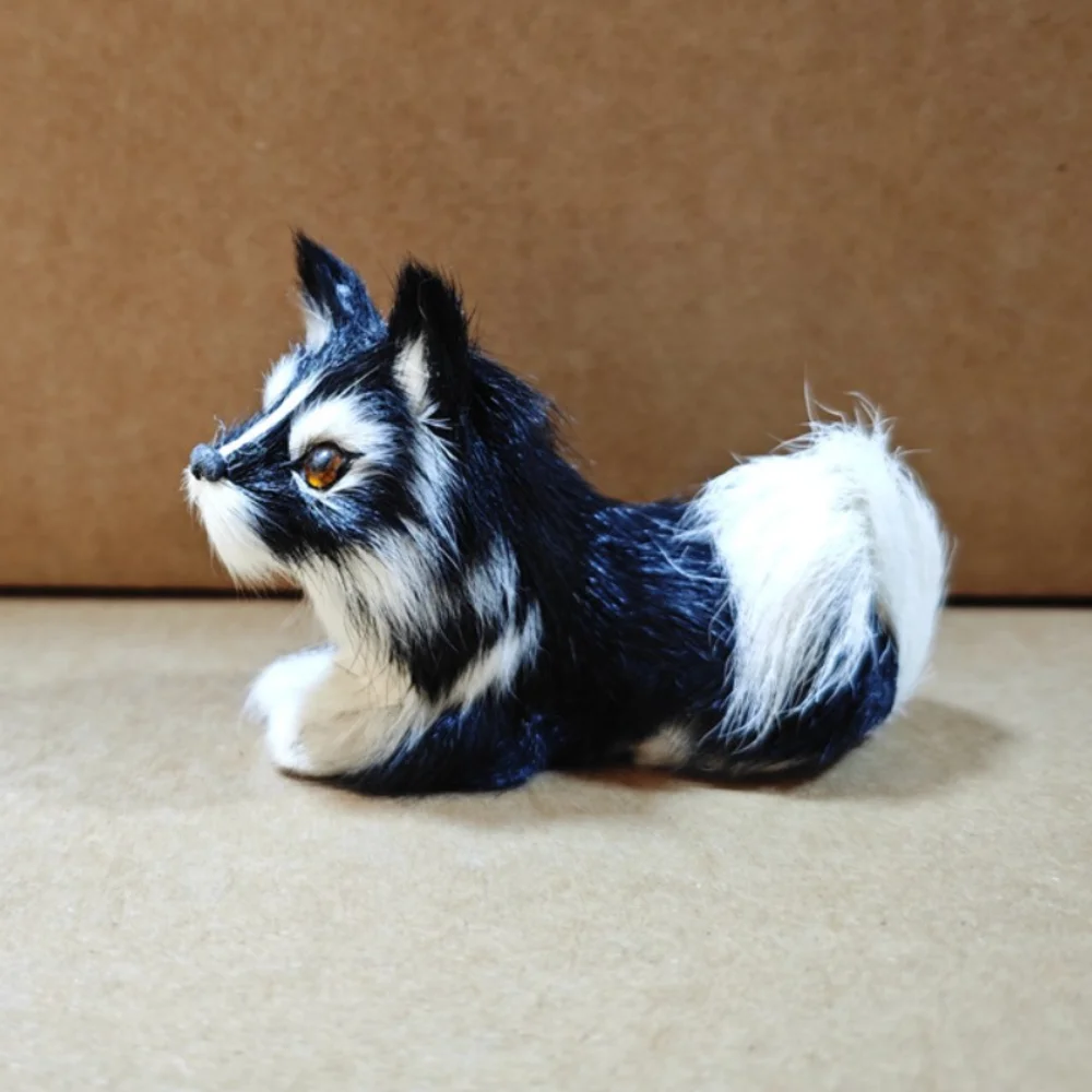 

Creative Big Tail Wolfhound White&Black Goat Fur Wolfdog Doll Fluffy Cartoon Dog Stuffed Plushie Doll Gifts