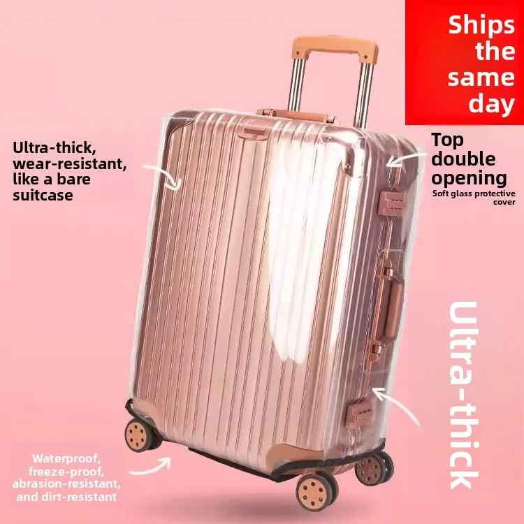 

Прозрачный защитный чехол для дорожного чемодана, кожаный, износостойкий, водонепроницаемый, для чемоданов на колесиках.