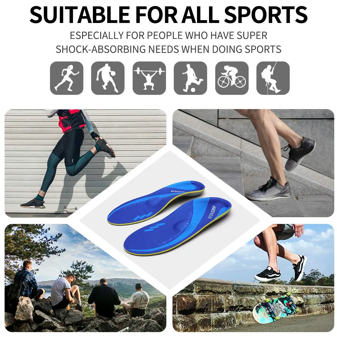 Flat Foot Insole  Orthopedic Insoles Shoe  Heel Pad Plantar Fasciitis Relief Man Women Metatarsal pads arch support Inserts