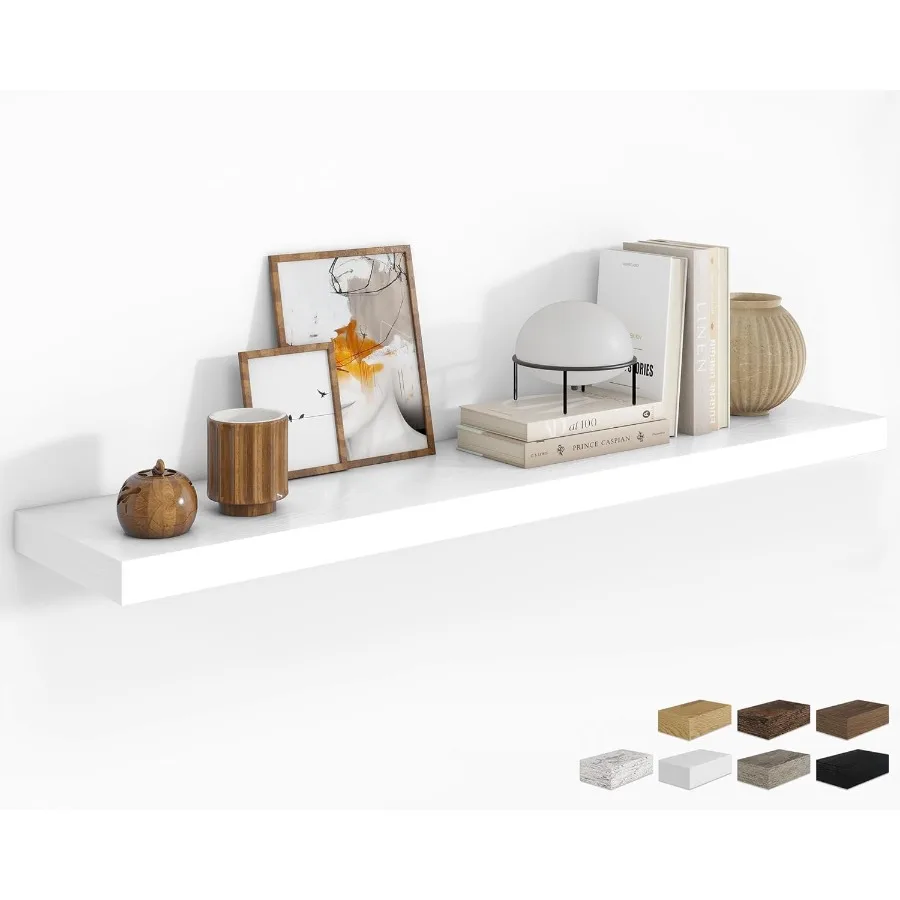 

55Inch Floating Shelves for Wall 1 Pack Shelves for Bedroom Kitchen Bathroom Wall Mounted Rustic Wood Floating Shelf with Invis